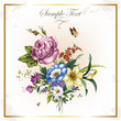 Vector: Vintage postcard with beautiful flowers Vintage postcard with beautiful flowers