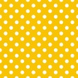 Polka dots on yellow background retro seamless vector pattern