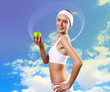 Foto: Portrait of a young woman doing sport Portrait of a young woman doing sport