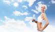 Foto: Portrait of a young woman doing sport Portrait of a young woman doing sport