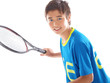 boy playing tennis