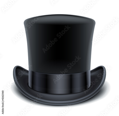 Vector: black top hat vector illustration isolated on white background black top hat vector illustration isolated on white background