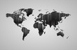 World map with 3d-effect