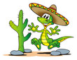 Illustration: Lizard Sombrero Desert Lizard Sombrero Desert