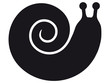 Stilisierte, schwarze Vektorschnecke