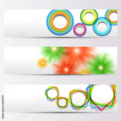 Vector: colorful banner set colorful banner set