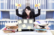 Powerful businesswoman at office