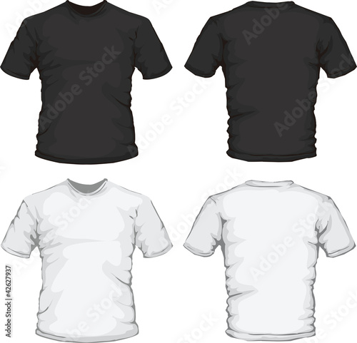 Vector: black white male shirt design template black white male shirt design template