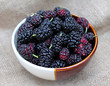 Photo: Black mulberries in a bowl Black mulberries in a bowl