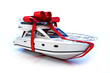 The big gift, Boat with red bow