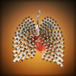 Smoking kills concept ,cigarette's in the form of lungs