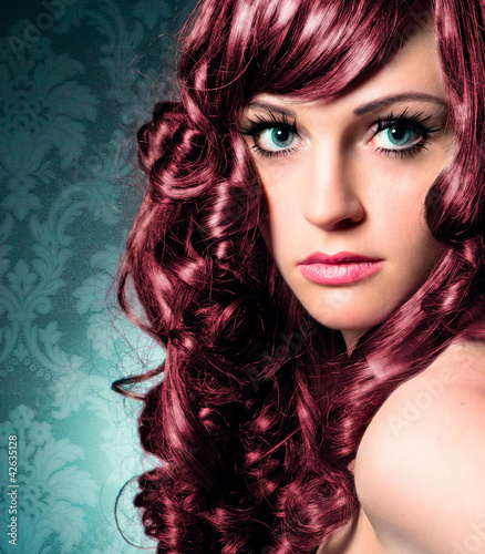Photo: portrait of beautiful lady with red curly hair / haircolors-12 portrait of beautiful lady with red curly hair / haircolors-12