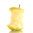 Green bitten apple isolated on white