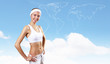 Foto: Portrait of a young woman doing sport Portrait of a young woman doing sport