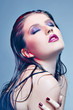 Photo: The perfect face of a woman with bright makeup The perfect face of a woman with bright makeup