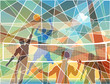 Vector: Volleyball mosaic Volleyball mosaic