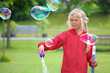 Girl with Soap Bubbles close up