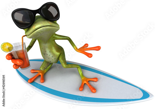 Illustrazione: Frog surfing Frog surfing