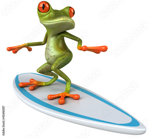 Illustration: Frog surfing Frog surfing