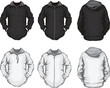 black white men's hoodie sweatshirt template