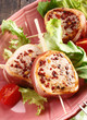 Close up of a meal of pork meat