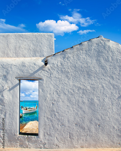 Photo: Balearic islands idyllic beach from house door Balearic islands idyllic beach from house door