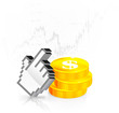 Cursor with the coins