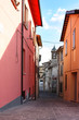 Beautiful buildings of the small town in the mountains in Italy