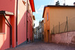 Beautiful buildings of the small town in the mountains in Italy