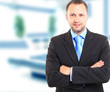 Smiling middle aged businessman