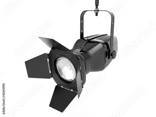 Illustration: Spotlight or stage light on white isolated background Spotlight or stage light on white isolated background