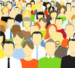 The crowd of abstract people