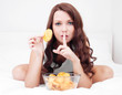 woman with chips