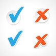 Vector: Vector check mark stickers for website. Vector check mark stickers for website.