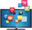 Vector: Vector Illustration SmartTV with Icons frontal Vector Illustration SmartTV with Icons frontal