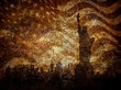 Ilustração: Silhouette statue of liberty on worn background. Silhouette statue of liberty on worn background.