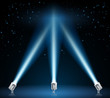 Searchlights or spotlights illustration