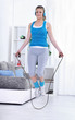 Fitness girl jump rope