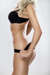woman in black lingerie