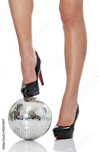 Foto: high heel with disco ball high heel with disco ball