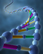 DNA in blue background