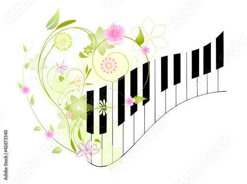 Vektor: piano fleuri piano fleuri