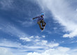 Snowboarder in the sky
