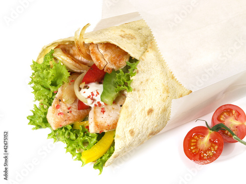 Foto: Wrap mit Geflügelfleisch Wrap mit Geflügelfleisch