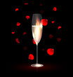 fire in the glass of champagne