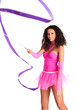 Photo: Dancer black girl with the ribbon in ballet tutu Dancer black girl with the ribbon in ballet tutu