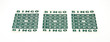 Green bingo cards isolated