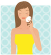 Attractive young woman with powder