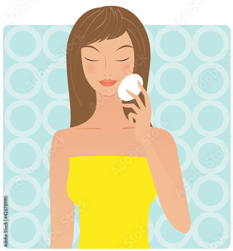 Illustration: Attractive young woman with powder Attractive young woman with powder