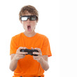 Photo: child playing 3d video game child playing 3d video game